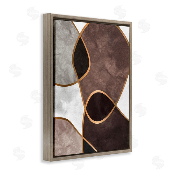 Stupell Industries Design Fabrikken | Abstract Organic Layered Shapes Brown Blush Contrasting Tones Wall Art