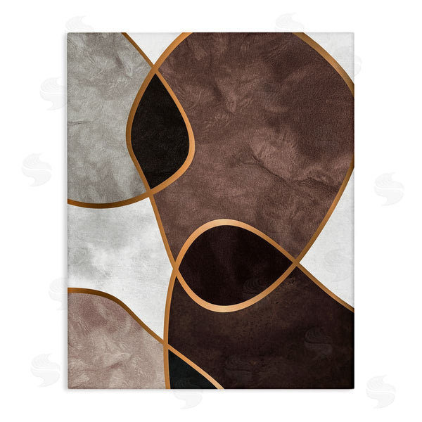 stupell industries Design Fabrikken | Abstract Organic Layered Shapes Brown Blush Contrasting Tones Wall Art