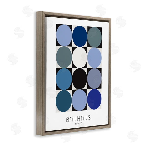Stupell Industries Design Fabrikken | Bauhaus Geometrical Circle Square Abstract Composition Blue Black Wall Art