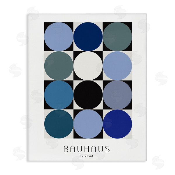 stupell industries Design Fabrikken | Bauhaus Geometrical Circle Square Abstract Composition Blue Black Wall Art
