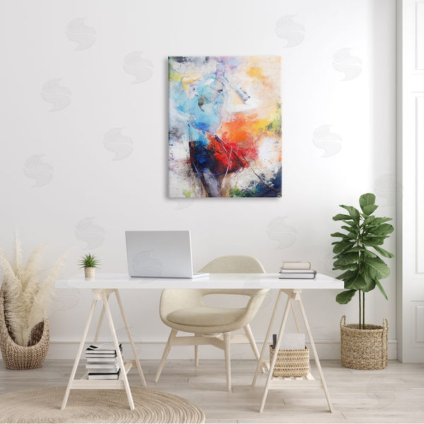 Stupell Industries Design Fabrikken | Dancing Woman Abstract Expressive Painting Lively Rainbow Tones Wall Art