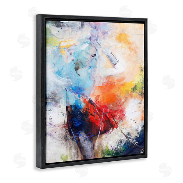 Stupell Industries Design Fabrikken | Dancing Woman Abstract Expressive Painting Lively Rainbow Tones Wall Art