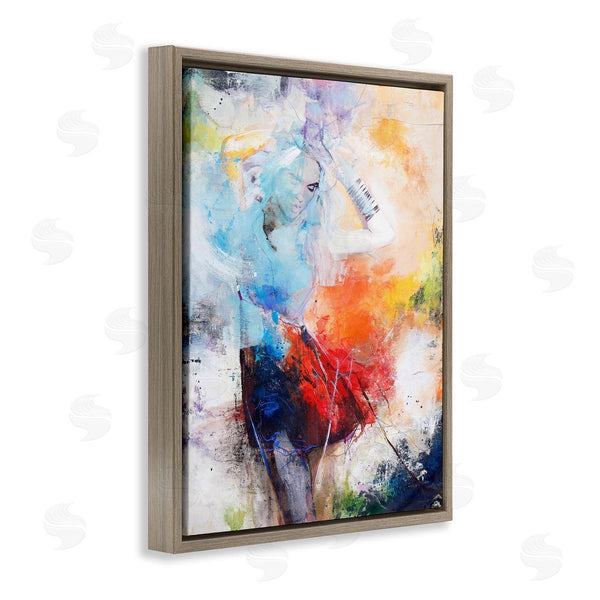 Stupell Industries Design Fabrikken | Dancing Woman Abstract Expressive Painting Lively Rainbow Tones Wall Art