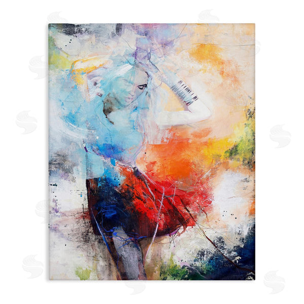 stupell industries Design Fabrikken | Dancing Woman Abstract Expressive Painting Lively Rainbow Tones Wall Art