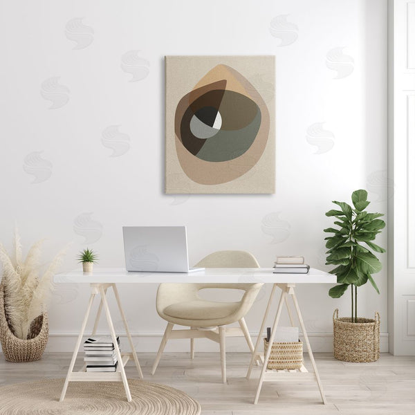 Stupell Industries Design Fabrikken | Desert Shape Abstract Collage Layered Contrasting Curves Brown Wall Art