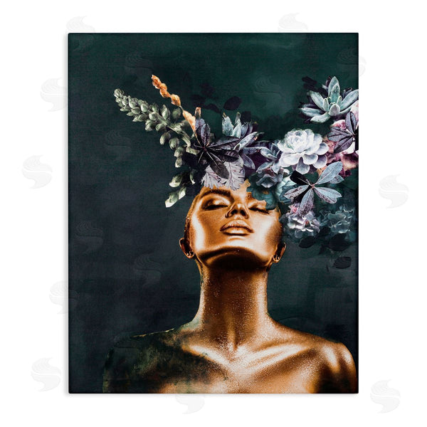 stupell industries Design Fabrikken | Female Portrait with Succulents Wall Art