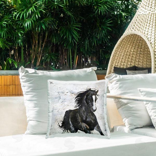 Stupell Industries Design Fabrikken | Galloping Abstract Horse Printed Throw Pillow