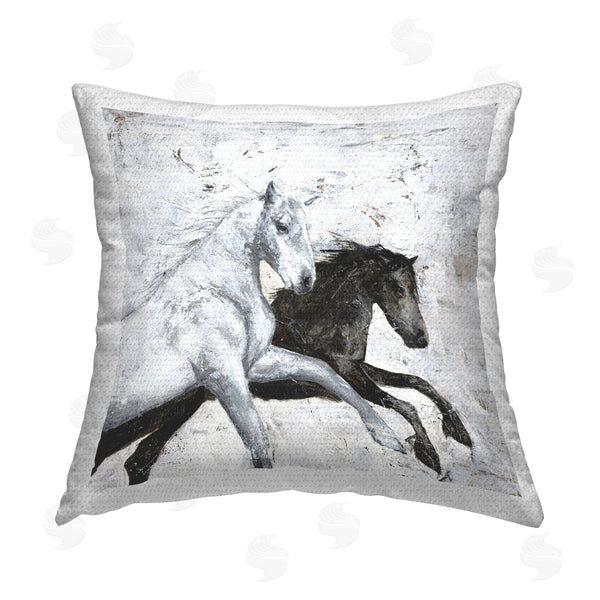 Stupell Industries Design Fabrikken | Galloping Rustic Horses Printed Throw Pillow