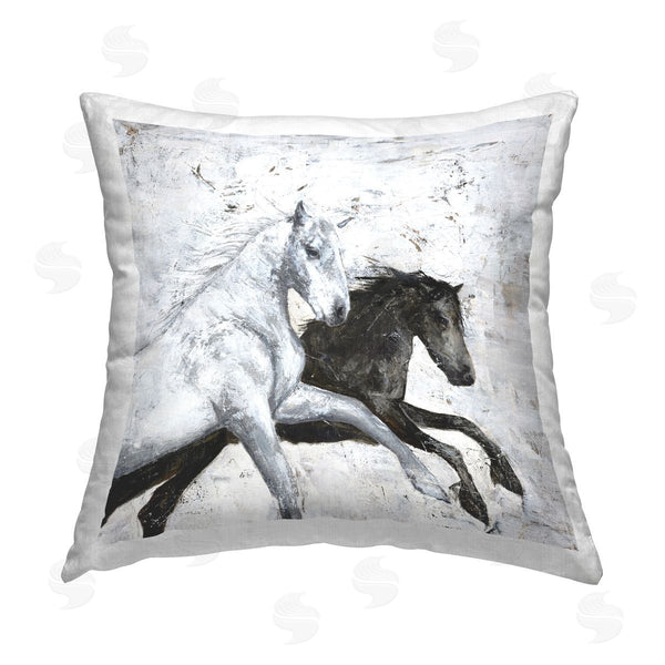 stupell industries Design Fabrikken | Galloping Rustic Horses Printed Throw Pillow