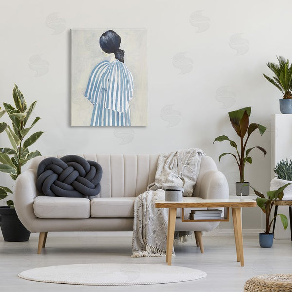 Stupell Industries Design Fabrikken | Girl In Blue Striped Dress Wall Art