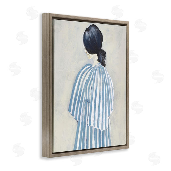 Stupell Industries Design Fabrikken | Girl In Blue Striped Dress Wall Art