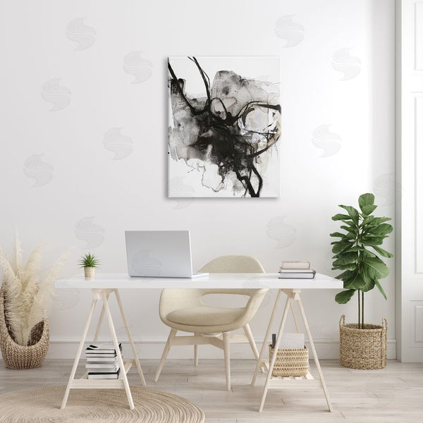 Stupell Industries Design Fabrikken | Ink Splatter Abstraction Chaotic Busy Movement Black Brown Wall Art