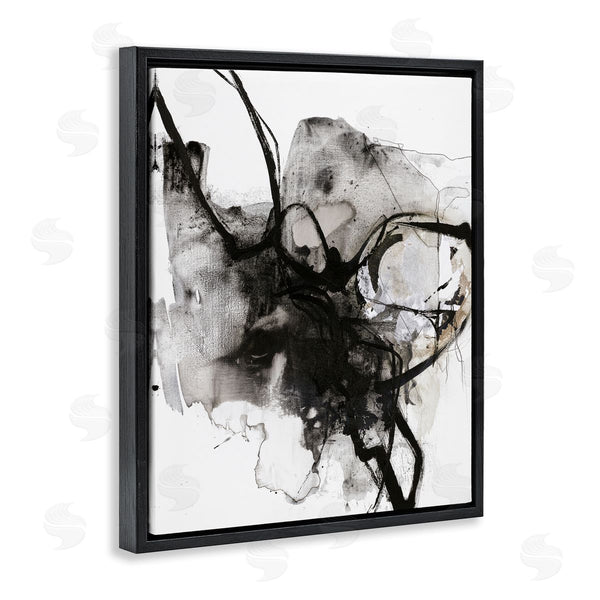 Stupell Industries Design Fabrikken | Ink Splatter Abstraction Chaotic Busy Movement Black Brown Wall Art