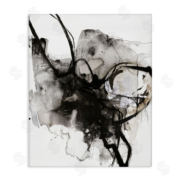 stupell industries Design Fabrikken | Ink Splatter Abstraction Chaotic Busy Movement Black Brown Wall Art