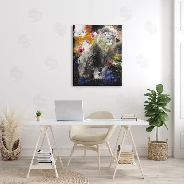 Stupell Industries Design Fabrikken | King Lion Safari Animal Prowl Abstract Paint Movement Wall Art