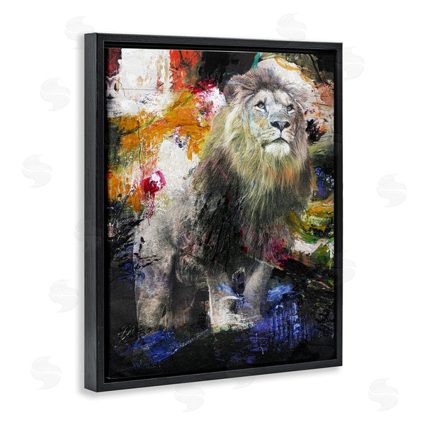 Stupell Industries Design Fabrikken | King Lion Safari Animal Prowl Abstract Paint Movement Wall Art