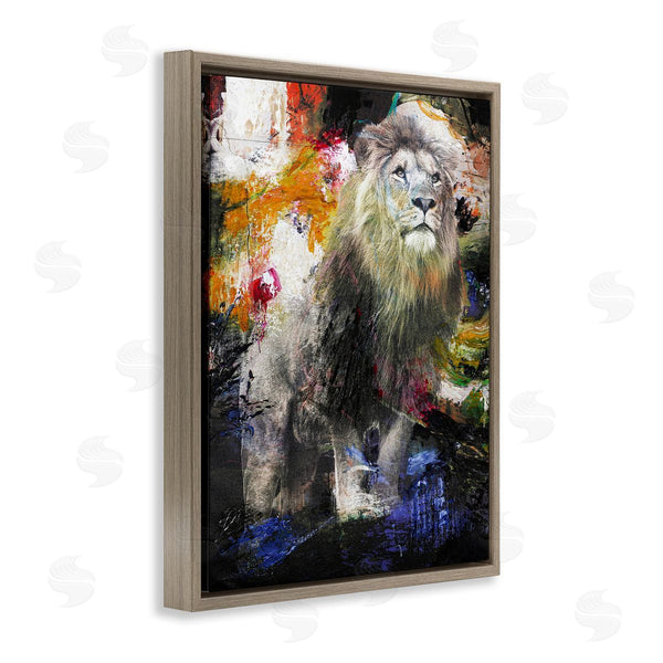 Stupell Industries Design Fabrikken | King Lion Safari Animal Prowl Abstract Paint Movement Wall Art