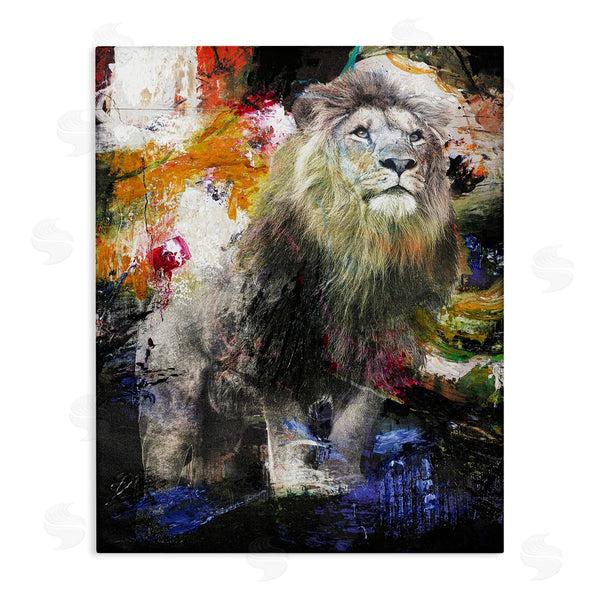 stupell industries Design Fabrikken | King Lion Safari Animal Prowl Abstract Paint Movement Wall Art