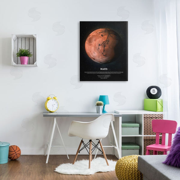Stupell Industries Design Fabrikken | Mars Red Planet Infographic Astrological Facts Outer Space Wall Art
