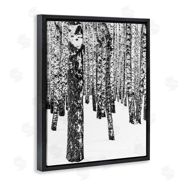Stupell Industries Design Fabrikken | Minimal Snowy Woods Landscape Black And White Wall Art