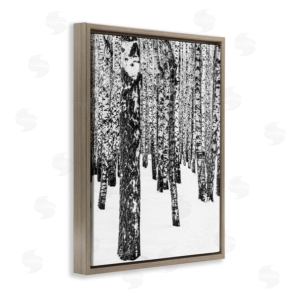 Stupell Industries Design Fabrikken | Minimal Snowy Woods Landscape Black And White Wall Art