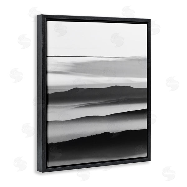 Stupell Industries Design Fabrikken | Misty Clouds Eerie Mountain Landscape Black White Wall Art