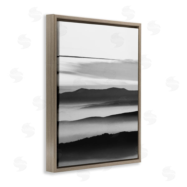 Stupell Industries Design Fabrikken | Misty Clouds Eerie Mountain Landscape Black White Wall Art
