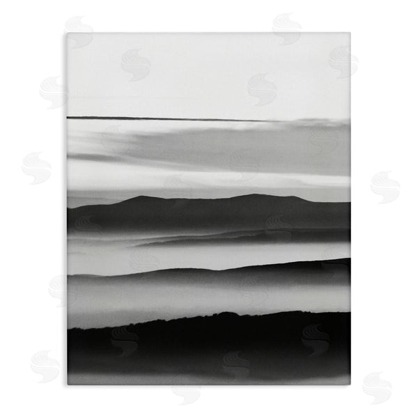 stupell industries Design Fabrikken | Misty Clouds Eerie Mountain Landscape Black White Wall Art