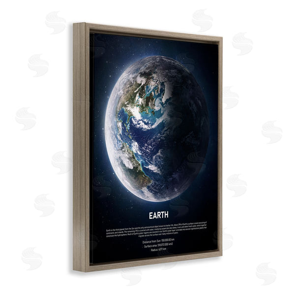 Stupell Industries Design Fabrikken | Planet Earth Infographic Milk Way Outer Space Facts Wall Art