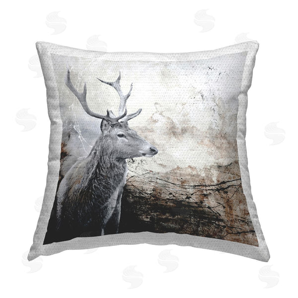 Stupell Industries Design Fabrikken | Rustic Deer Abstraction Printed Throw Pillow