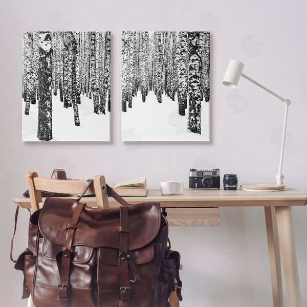 Stupell Industries Design Fabrikken | Rustic Winter Forest Scene Birch Trees Wall Art