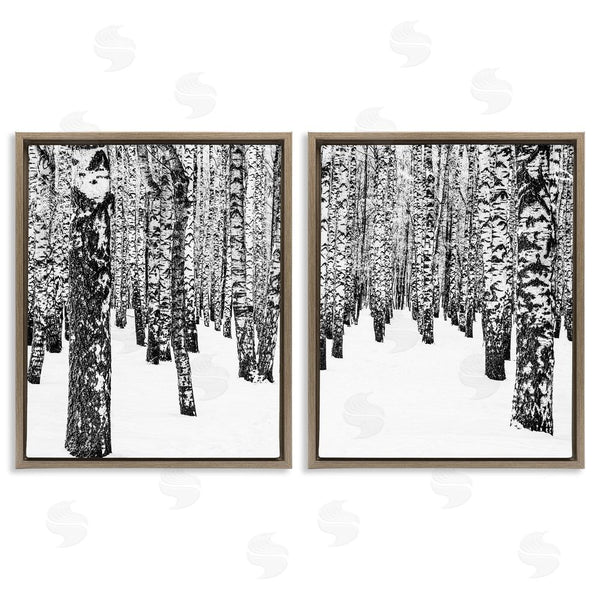 Stupell Industries Design Fabrikken | Rustic Winter Forest Scene Birch Trees Wall Art