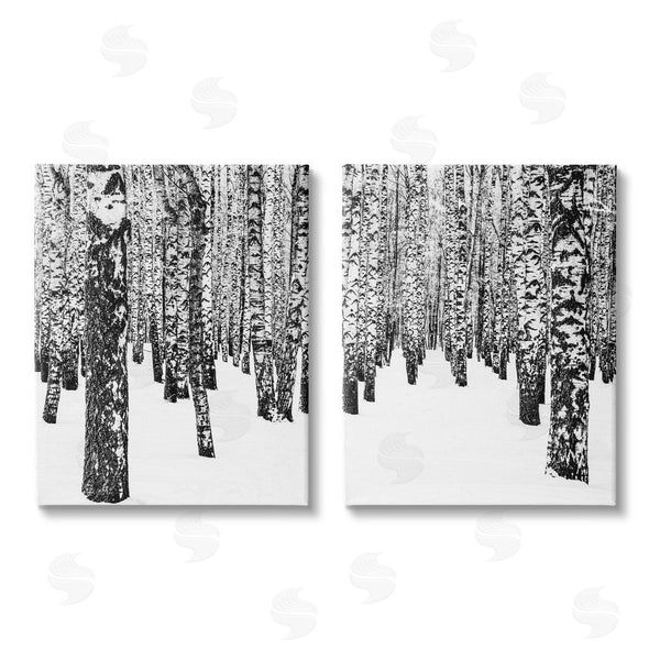 stupell industries Design Fabrikken | Rustic Winter Forest Scene Birch Trees Wall Art