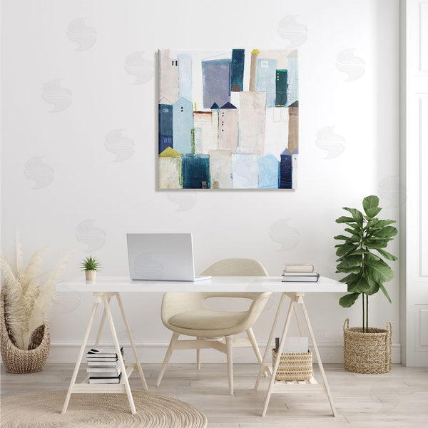 Stupell Industries Design Fabrikken | Urban City Street Abstract Landscape Painting Blue Beige Wall Art
