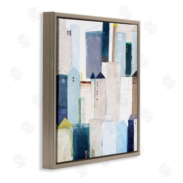 Stupell Industries Design Fabrikken | Urban City Street Abstract Landscape Painting Blue Beige Wall Art