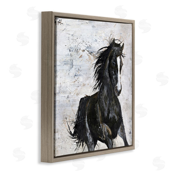 Stupell Industries Design Fabrikken | Wild Black Horse Galloping