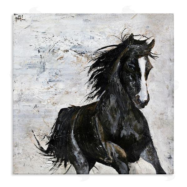 stupell industries Design Fabrikken | Wild Black Horse Galloping