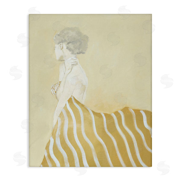 stupell industries Design Fabrikken | Woman in Stripes Painting Wall Art