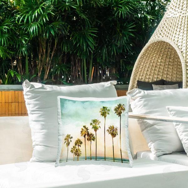 Stupell Industries Devon Davis | Angled Palm Trees Printed Throw Pillow