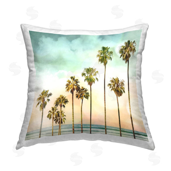 stupell industries Devon Davis | Angled Palm Trees Printed Throw Pillow
