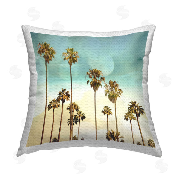 Stupell Industries Devon Davis | Palm Tree Beach Sky Printed Throw Pillow