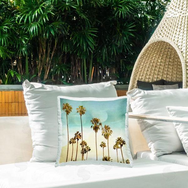Stupell Industries Devon Davis | Palm Tree Beach Sky Printed Throw Pillow