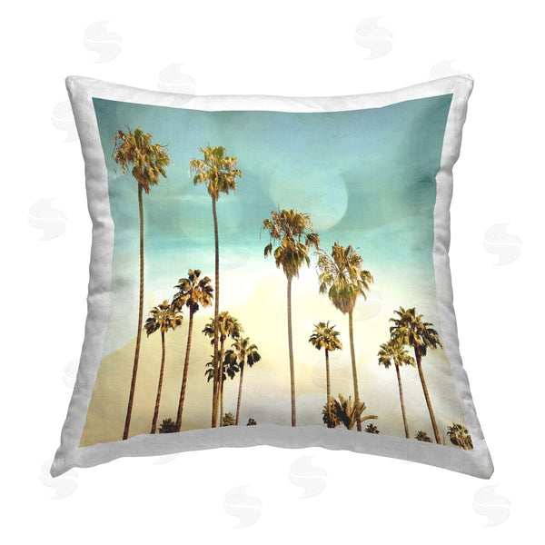 stupell industries Devon Davis | Palm Tree Beach Sky Printed Throw Pillow