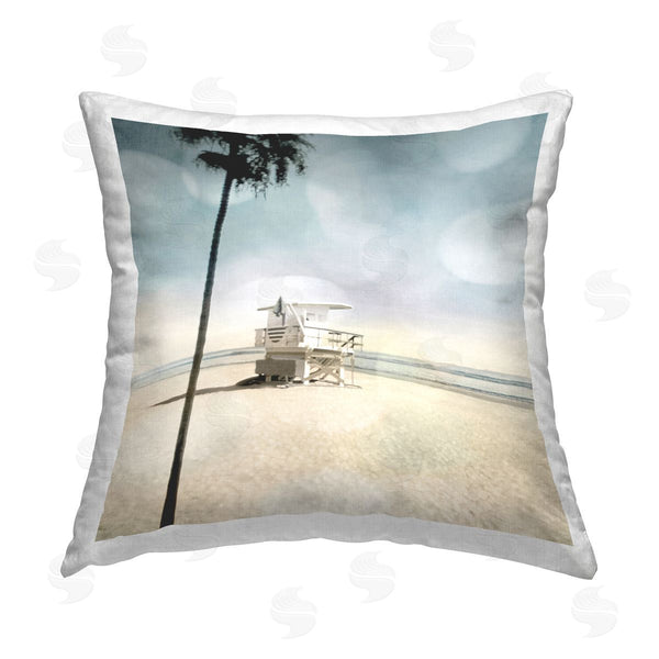 stupell industries Devon Davis | Peaceful Beach Shore Waterfront Printed Throw Pillow