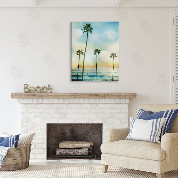 Stupell Industries Devon Davis | Surfing Tropical Palms Wall Art