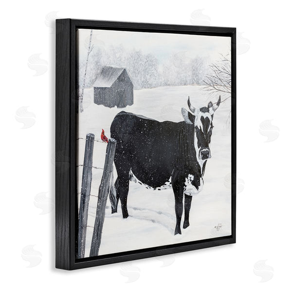 Stupell Industries Diane Fifer | Black Farm Cow Niveous Snow Covered Field Wall Art