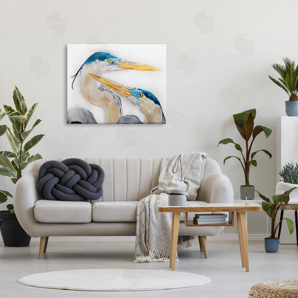 Stupell Industries Diane Fifer | Great Blue Heron Pairing Bird Waterfowl Pair Portrait Wall Art