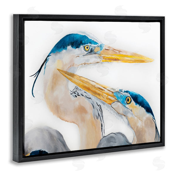Stupell Industries Diane Fifer | Great Blue Heron Pairing Bird Waterfowl Pair Portrait Wall Art