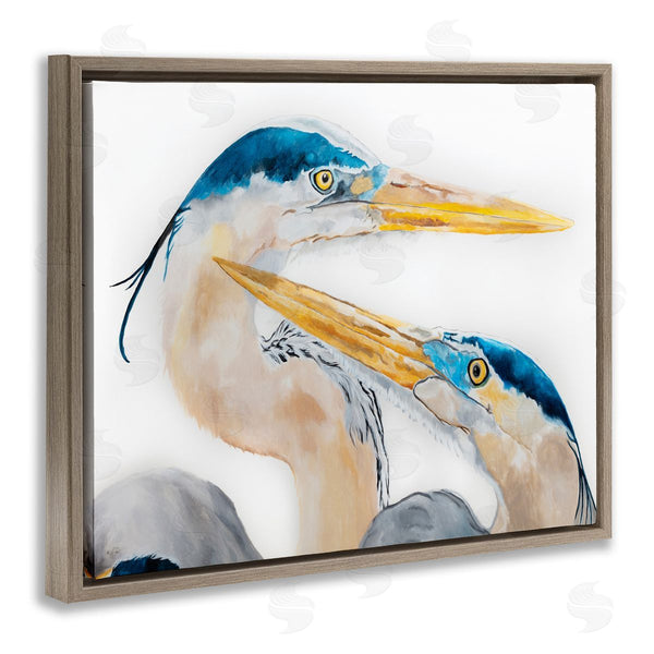 Stupell Industries Diane Fifer | Great Blue Heron Pairing Bird Waterfowl Pair Portrait Wall Art