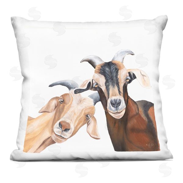stupell industries Diane Fifer | Happy Farm Goat Pair Printed Throw Pillow